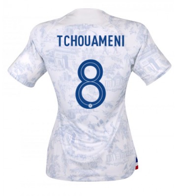 Frankrike Aurelien Tchouameni #8 Bortedrakt Kvinner VM 2022 Kortermet